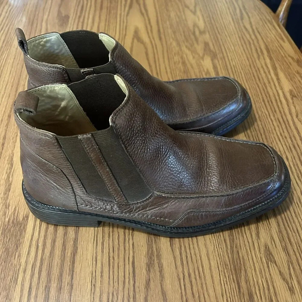 Florsheim Men's Size 9.5 #18537 Brown Leather Sheepskin Slip On Ankle Boot